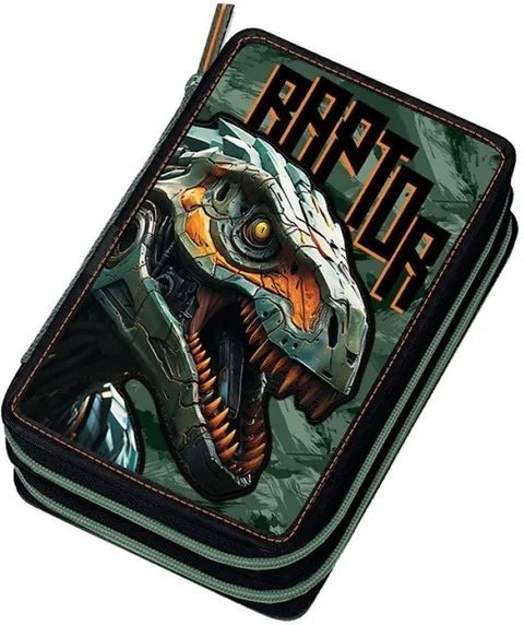 Penar Școlar Echipat Graffiti Dinosaur cu 2 Fermoare