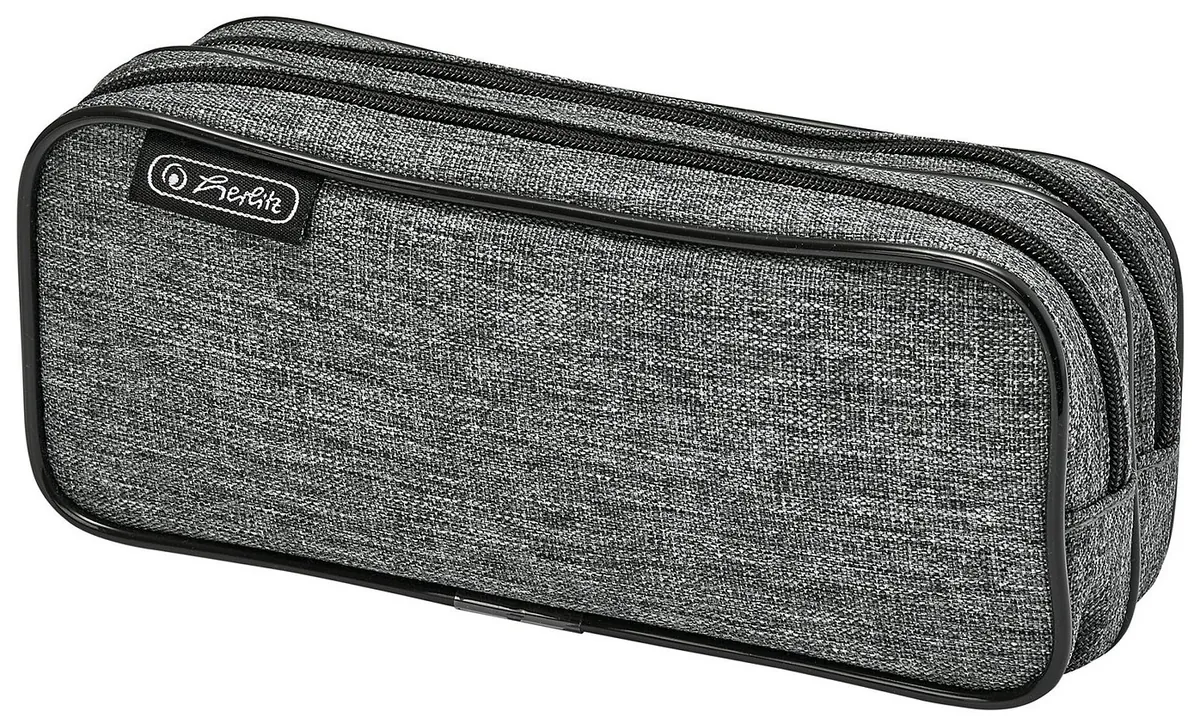 Penar Scolar Herlitz Knitted 2 Fermoare Gri