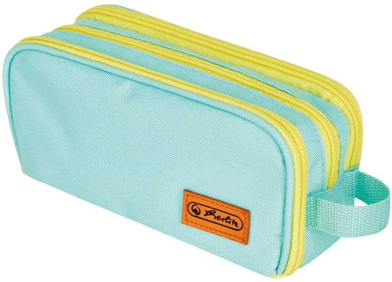 Penar Scolar Herlitz Neon Mint Galben 3 Fermoare
