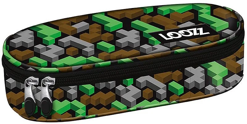 Penar Scolar Loozz Play Games 1 Fermoar Negru Maro Verde