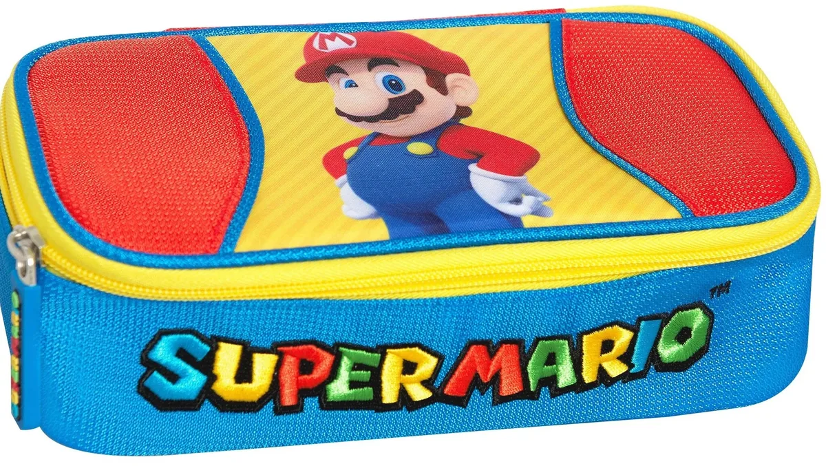 Penar Scolar Panini Super Mario Tricolore Oval 1 Fermoar