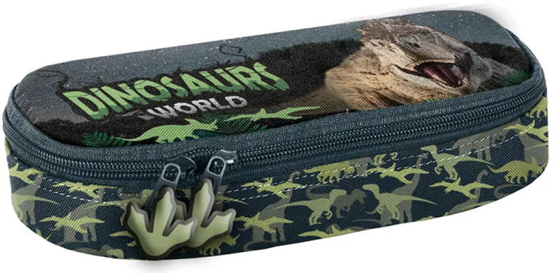 Penar Scolar Paso Dinosaur Oval cu 1 Fermoar