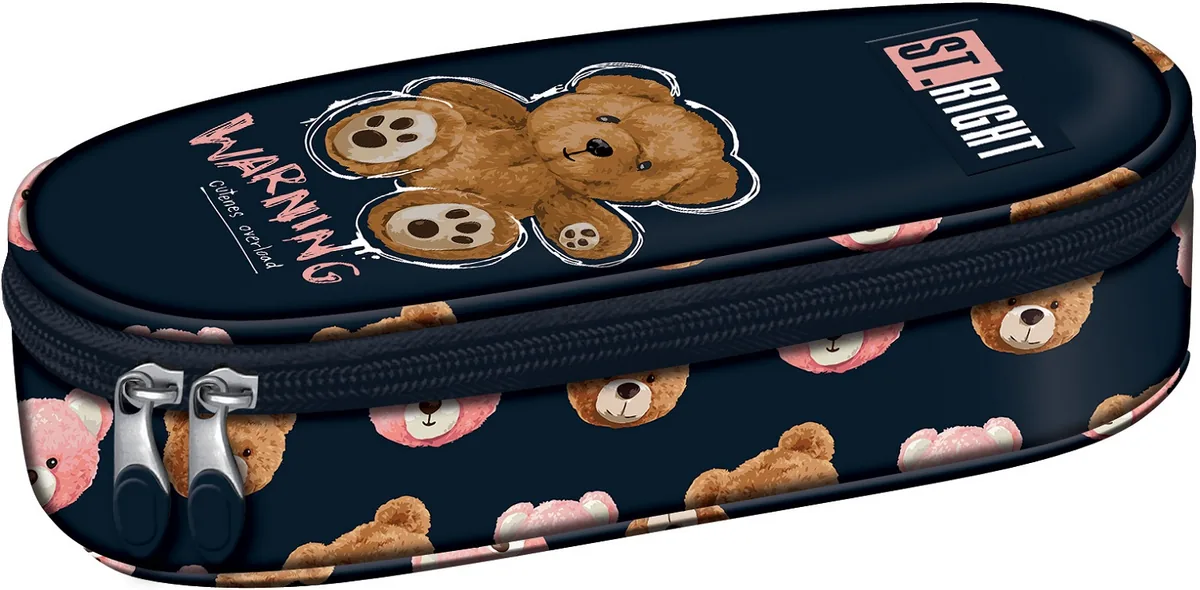 Penar Scolar St. Right Teddy Bear Oval cu 1 Fermoar