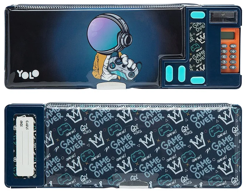 Penar Scolar YOLO Galactic Retro Gamer cu Calculator