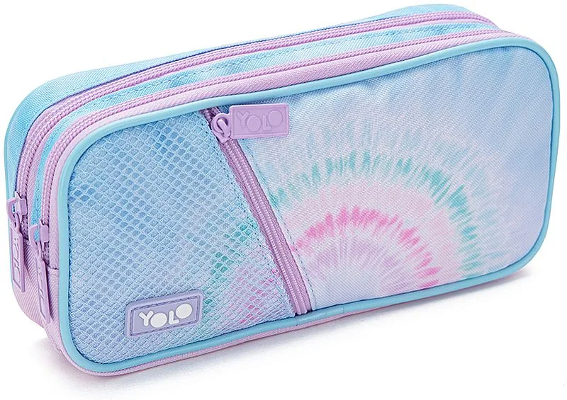 Penar Scolar YOLO Tie Dye Rainbow 2 Fermoare