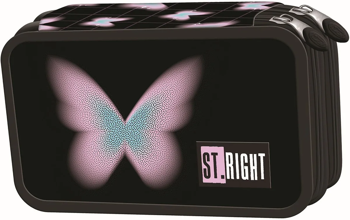 Penar St. Right Pastel Butterfly cu Accesorii 2 Fermoare