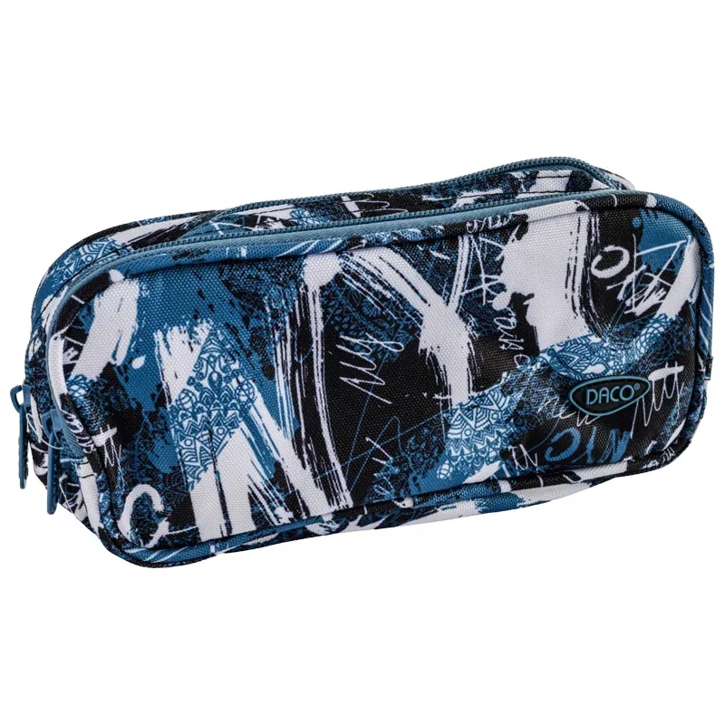Penar Tip Etui Daco PE704 NYC 21.5x9.5x6.5cm Albastru Alb Negru