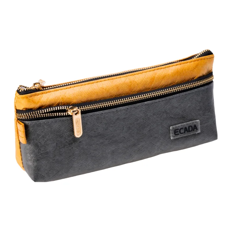 Penar Tip Etui Ecada 2 Fermoare Crem Gri 78645GR