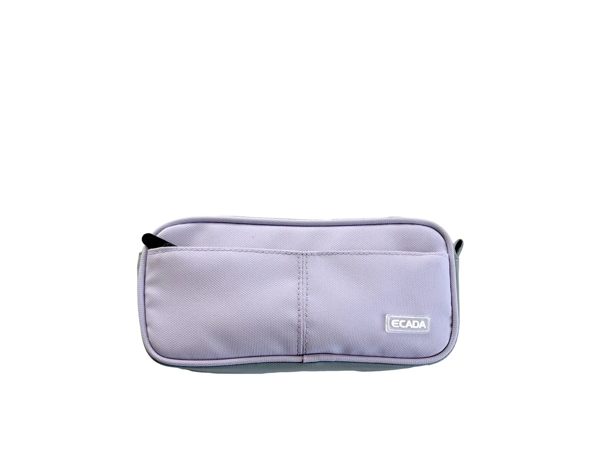 Penar tip Etui Ecada 2 Fermoare Mov 21.3x5.5x9.7cm