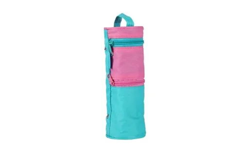 Penar Tip Etui Herlitz Rotund Turcoaz/Roz 2 Fermoare