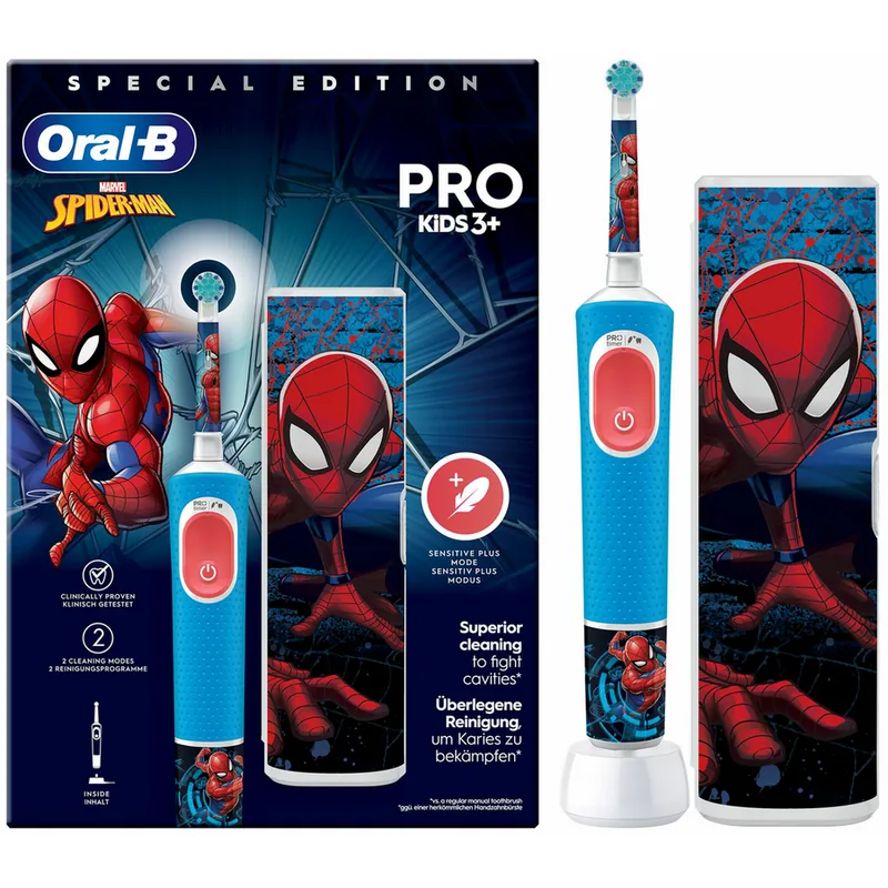 Oral-B Pro Kids Spiderman 1 Cap 4 Autocolante Albastru