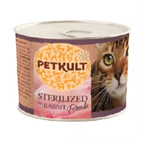 Hrana Umeda pentru Pisici Petkult Sterilised Iepure 185g