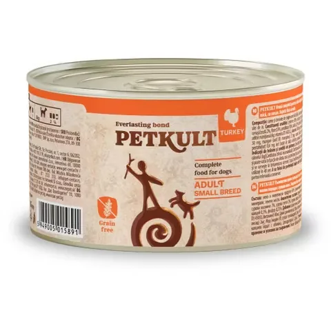 Hrana Umeda pentru Caini Petkult Dog Mini Adult Curcan 185g