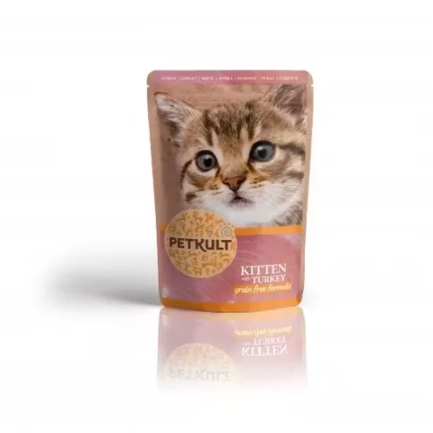 Hrana Umeda pentru Pisici Junioare Petkult Curcan 100g