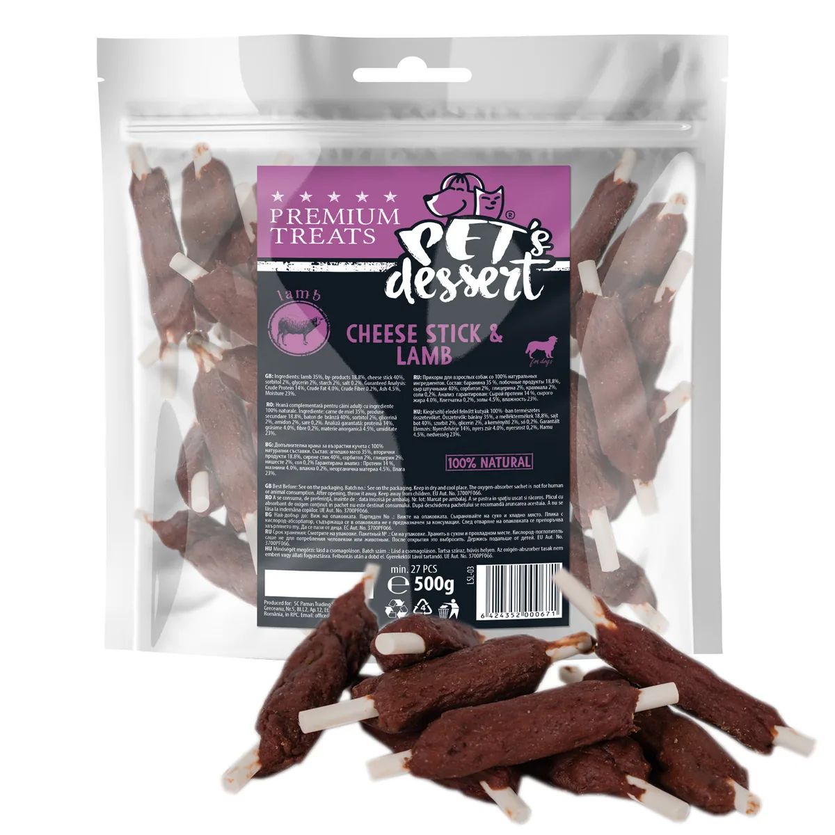 Pet's Dessert Dog Cheese Stick Miel