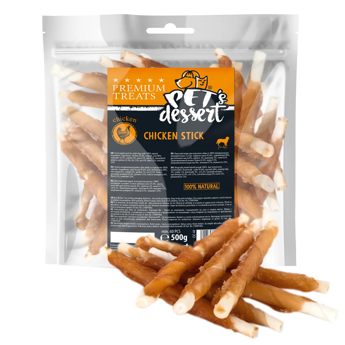Pet's Dessert Dog Chicken Stick 500g