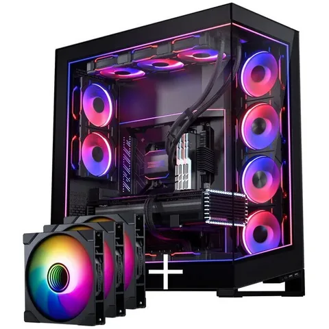 Phanteks NV7 cu M25 Gen2 PWM D-RGB 140mm Reverse Blade + DRGB Kit Negru