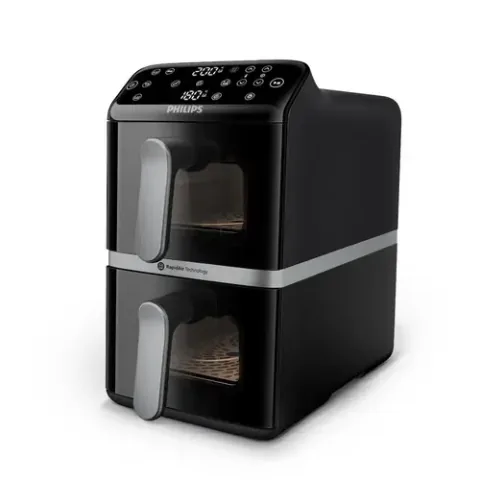 Philips Stacked Dual Basket AirFryer Seria 4000 Negru