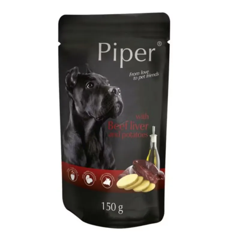 Hrana Umeda pentru Caini Adulți Piper Adult Dog Ficat De Vita Si Cartofi 150g