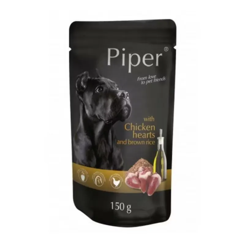 Hrana Umeda Caini Piper Adult Dog Inimi de Pui si Orez Brun 150g