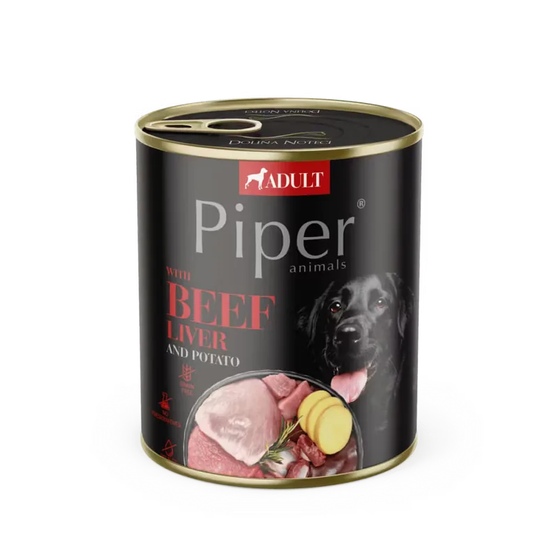 Hrana Umeda pentru Caini Piper Adult Dog Ficat de Vita si Cartofi 800g