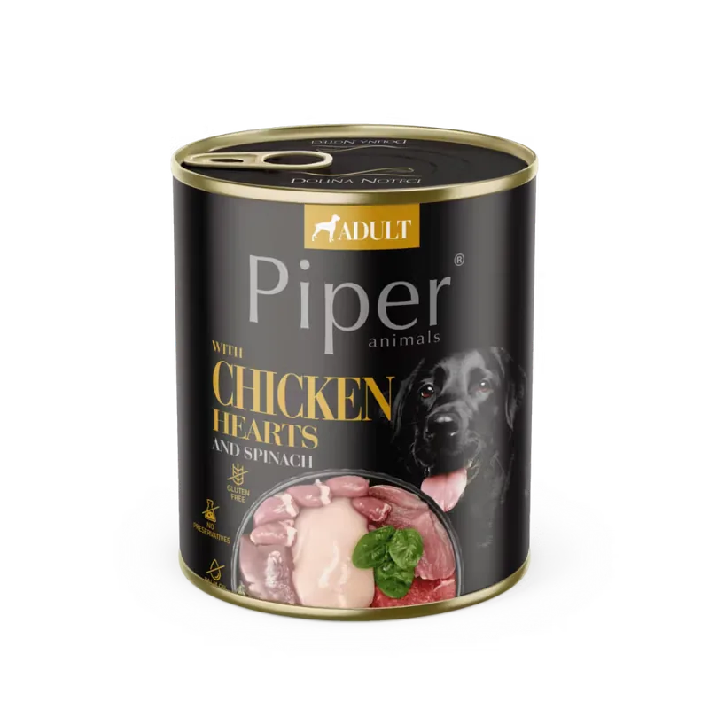 Hrana Umeda Caini Piper Adult Dog Inimi de Pui si Spanac 800g