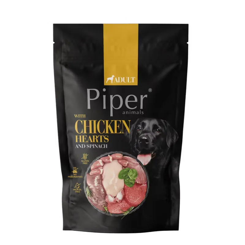 Hrana Umeda pentru Caini Piper Adult Dog Inimi de Pui si Spanac 500g