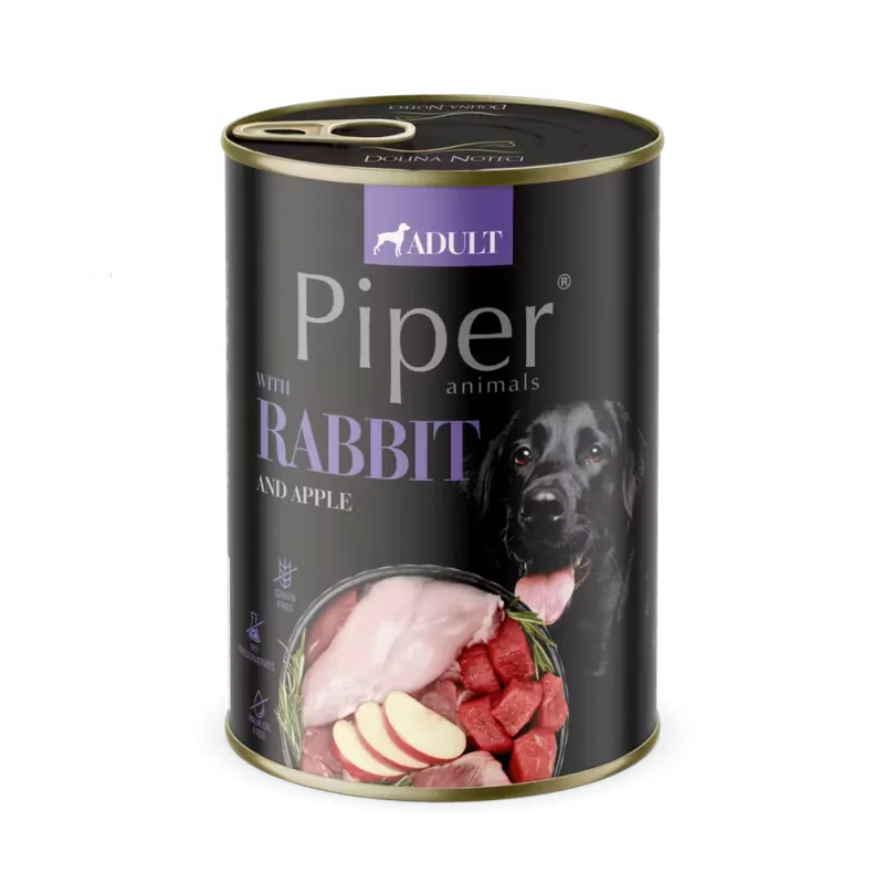 Hrana Umeda pentru Caini Adulti Piper Adult Dog Iepure si Mar 400g