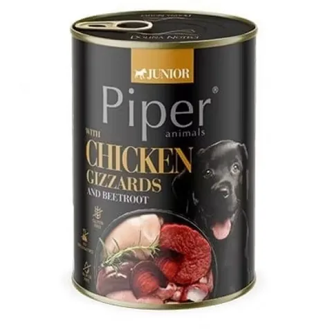 Hrana Umeda pentru Caini Piper Junior Dog Pipote de Pui si Sfecla Rosie 400g