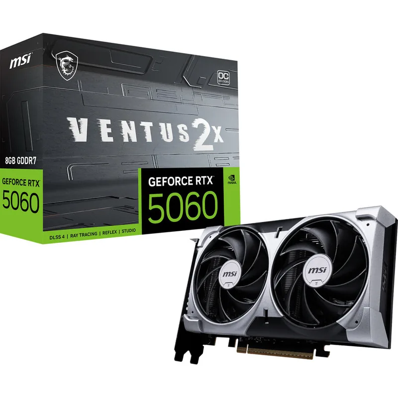 MSI GeForce 5060 Ventus 2X OC 8GB GDDR7 Negru/Alb