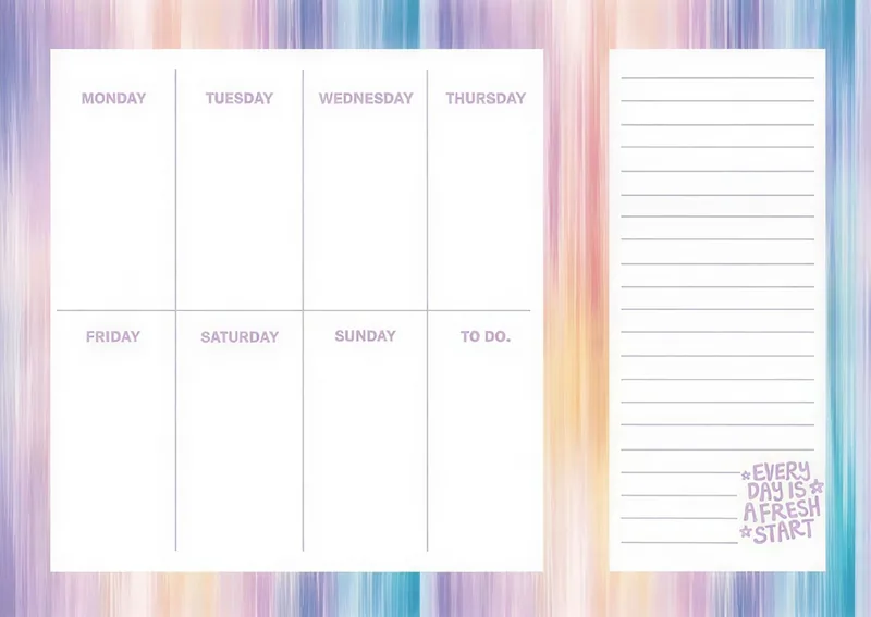 Planner Săptămânal de Birou Spree 19x27cm 52 Foi Sortiment