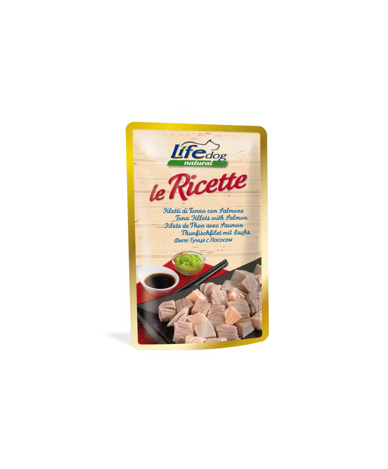Hrana Umeda pentru Caini Life Natural Le Ricette Ton File & Somon 95g