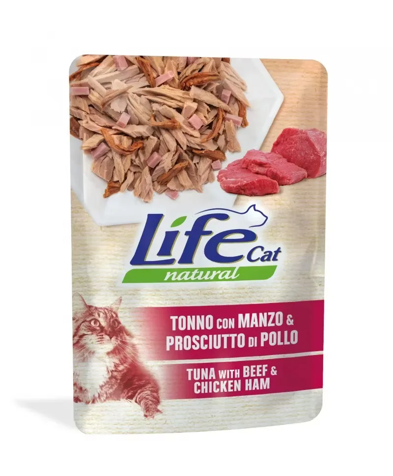 Hrana Umeda pentru Pisici Life Natural Life Cat Ton Vita & Sunca 70g