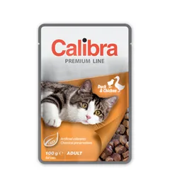 Pliculet pentru Pisici Calibra Premium Adult Rata si Pui 100g