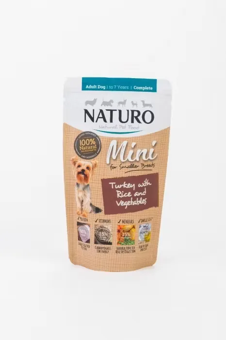 Hrana Umeda Naturo Dog Adult Mini Carne de Curcan si Orez 150g