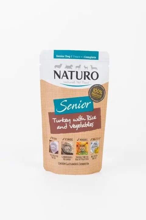 Hrana Umeda Caini Naturo Senior Curcan Orez si Legume 150g