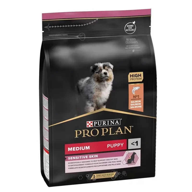 Hrana Uscata Catei Purina Pro Plan Puppy Sensitive Skin Talie Medie Somon 3kg