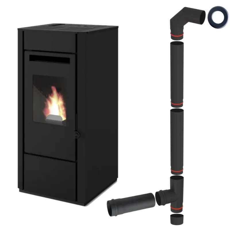 Punto Fuoco Soba pe Peleri Negru 2.5-9.5kW