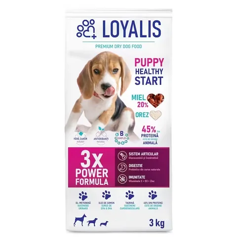 Hrana Uscata Loyalis Puppy Healthy Start Miel 3kg