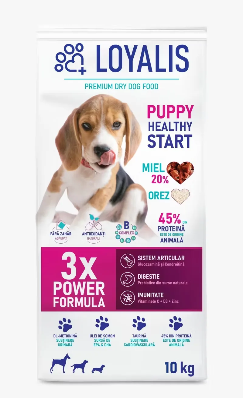 Hrana Uscata Caini Loyalis Puppy Healthy Start Miel 10kg