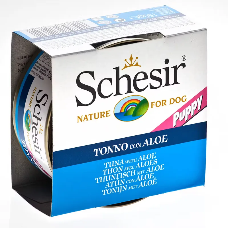 Hrana Umeda pentru Caini Schesir Dog Puppy Tuna with Aloe 150g