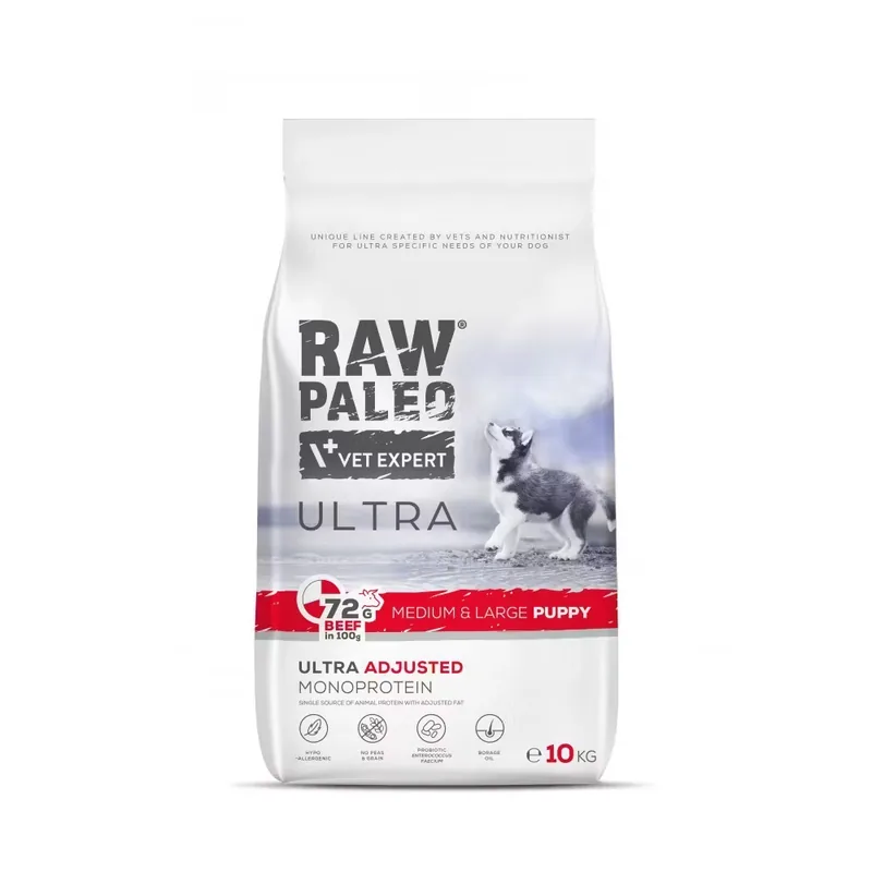 Hrana pentru Caini Raw Paleo Ultra Vita Pui Rase Medii si Mari 10kg