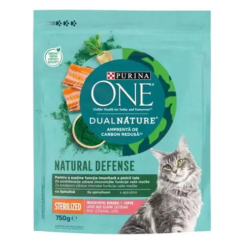 Hrana Uscata Pentru Pisici Purina ONE DualNature Sterilizate cu Somon 750g