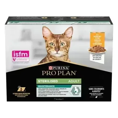 Hrana Umeda pentru Pisici Purina Pro Plan Sterilised Adult Maintenance Pui 10x85g