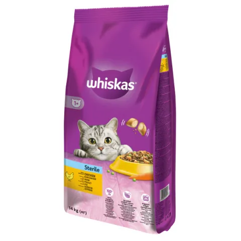 Hrana Uscata pentru Pisici Whiskas 1+ Pui Adulte Sterilizate 14kg