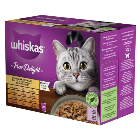 Hrana Umeda pentru Pisici Whiskas Pure Delight Selectii Pasare Adult 12x85g