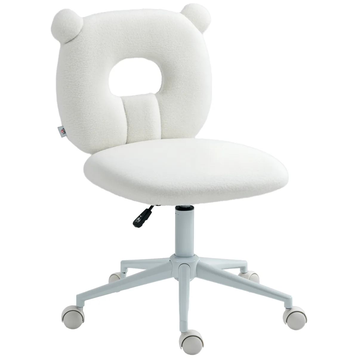 Scaun de Birou HOMCOM Teddy Reglabil Inaltime Alb