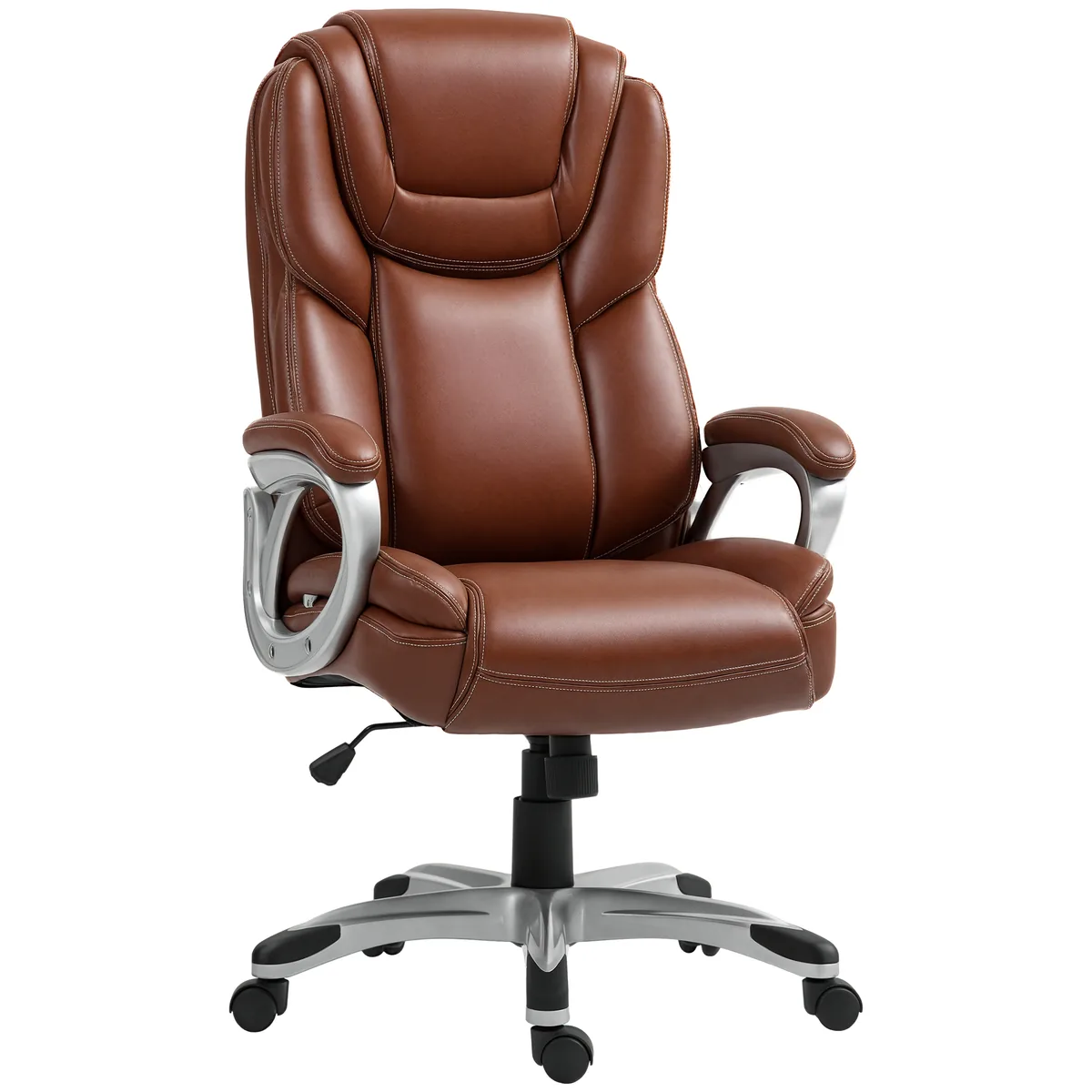 Scaun de Birou HOMCOM Balans Rotire 360° 66x75,5x115,5-124,5cm Maro