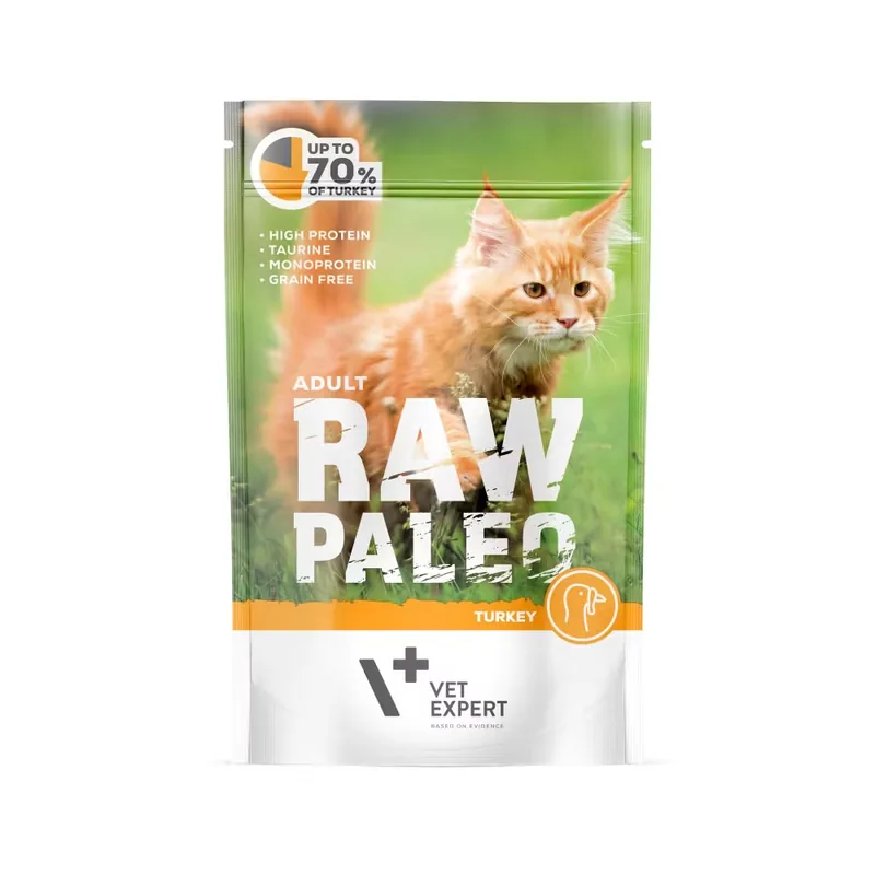 Hrana Umeda pentru Pisici Raw Paleo Adult Curcan 100g