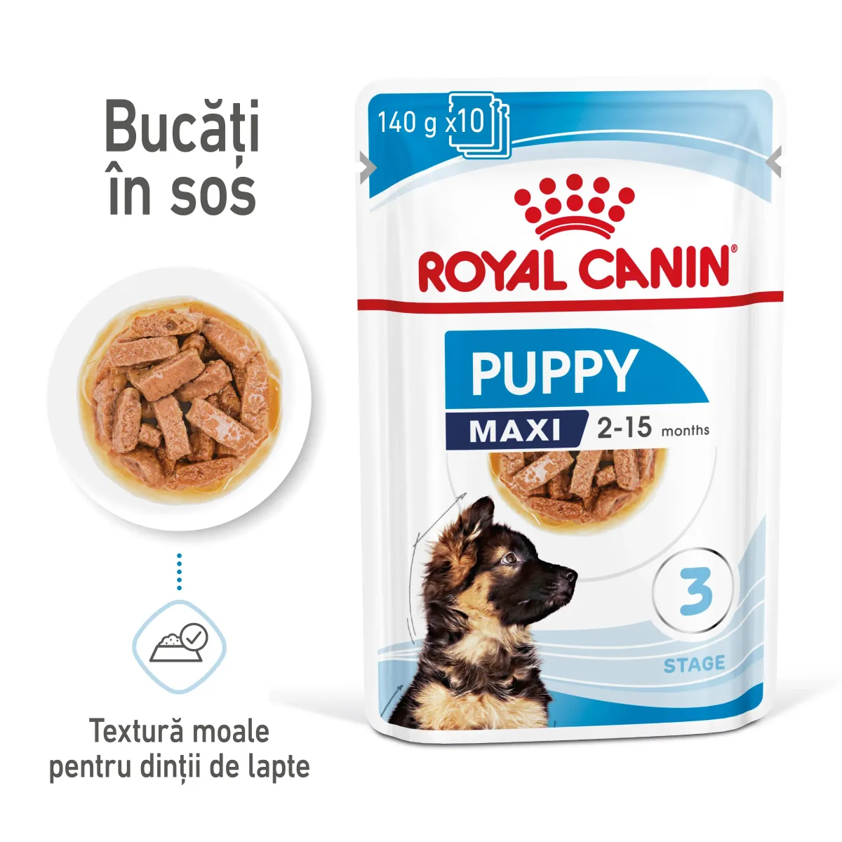 Royal Canin Maxi Puppy Hrana Umeda in Sos 10x140g